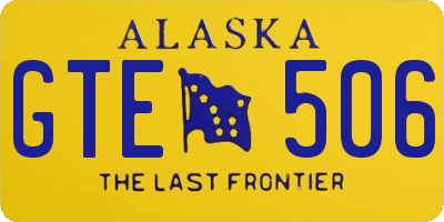 AK license plate GTE506