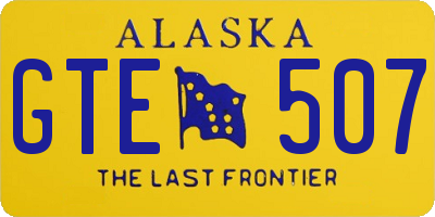 AK license plate GTE507