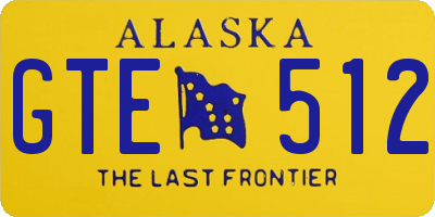 AK license plate GTE512