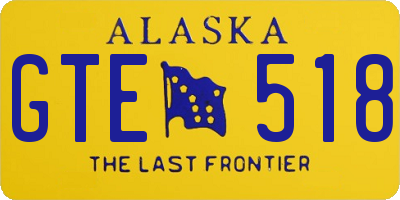 AK license plate GTE518