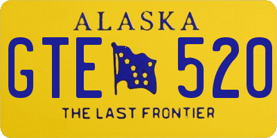 AK license plate GTE520