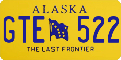 AK license plate GTE522