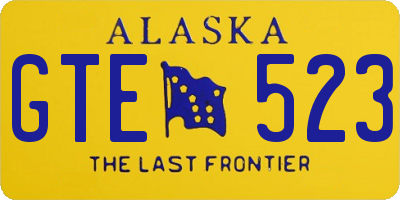 AK license plate GTE523