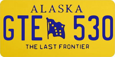 AK license plate GTE530