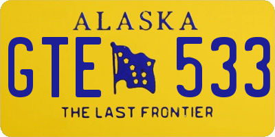 AK license plate GTE533