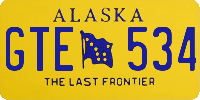 AK license plate GTE534