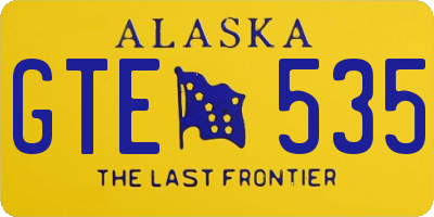 AK license plate GTE535