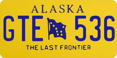 AK license plate GTE536