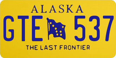 AK license plate GTE537