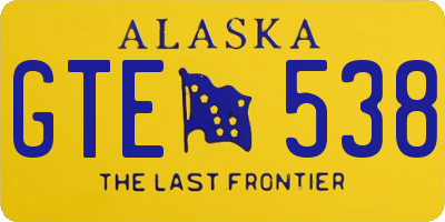 AK license plate GTE538