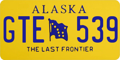 AK license plate GTE539