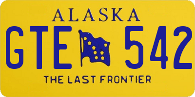 AK license plate GTE542