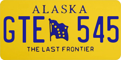 AK license plate GTE545