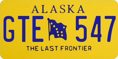 AK license plate GTE547