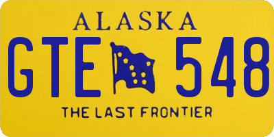 AK license plate GTE548
