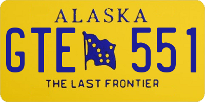 AK license plate GTE551