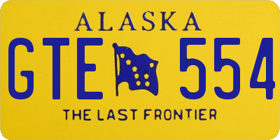 AK license plate GTE554