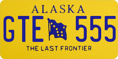 AK license plate GTE555