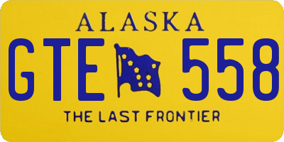 AK license plate GTE558