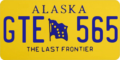 AK license plate GTE565