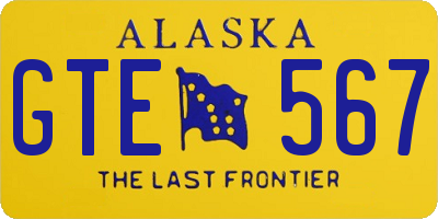 AK license plate GTE567