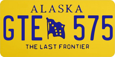 AK license plate GTE575