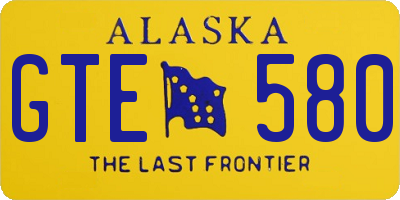 AK license plate GTE580