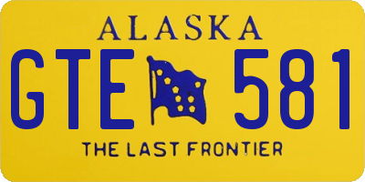 AK license plate GTE581