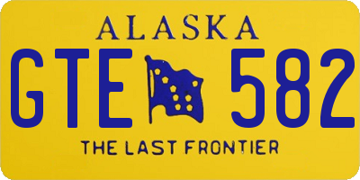 AK license plate GTE582