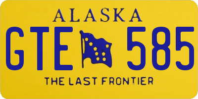 AK license plate GTE585