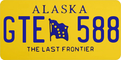 AK license plate GTE588