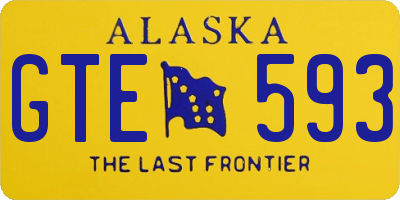 AK license plate GTE593