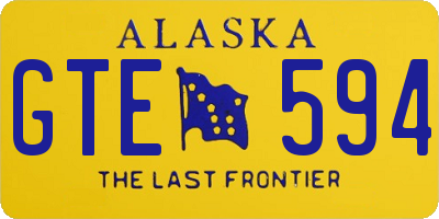 AK license plate GTE594