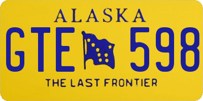 AK license plate GTE598