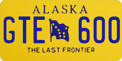 AK license plate GTE600