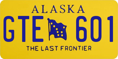 AK license plate GTE601