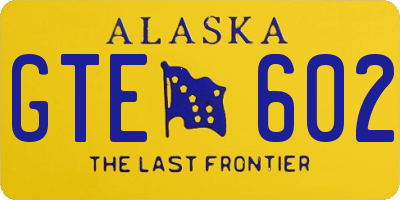 AK license plate GTE602