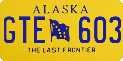 AK license plate GTE603