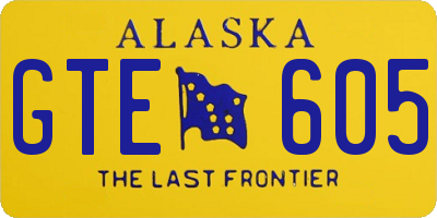 AK license plate GTE605