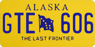 AK license plate GTE606