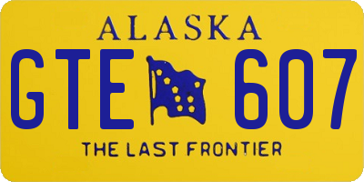 AK license plate GTE607