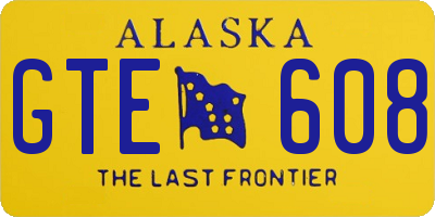 AK license plate GTE608