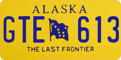 AK license plate GTE613
