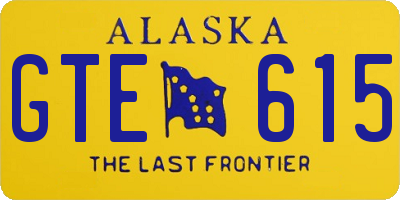 AK license plate GTE615