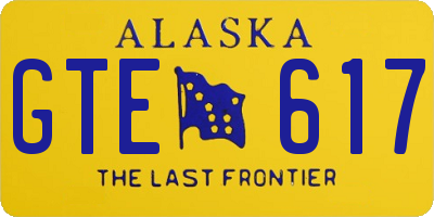 AK license plate GTE617