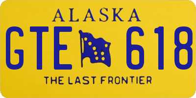 AK license plate GTE618