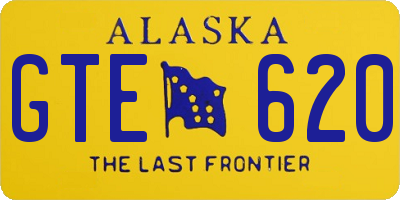 AK license plate GTE620