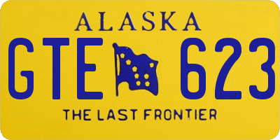 AK license plate GTE623