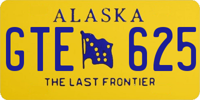 AK license plate GTE625