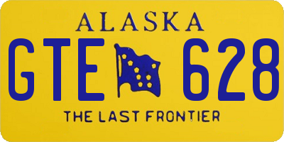 AK license plate GTE628